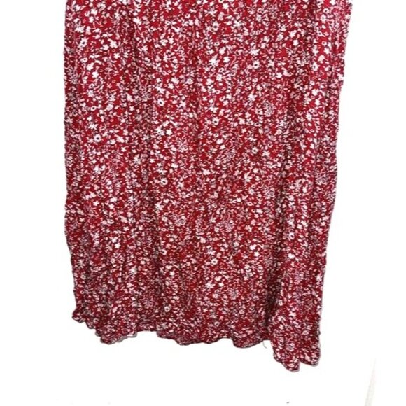 Red Floral Smocked Maxi Dress For Women 4XL 100% Rayon Lightweight & Stretchy Fa - Picture 8 of 12